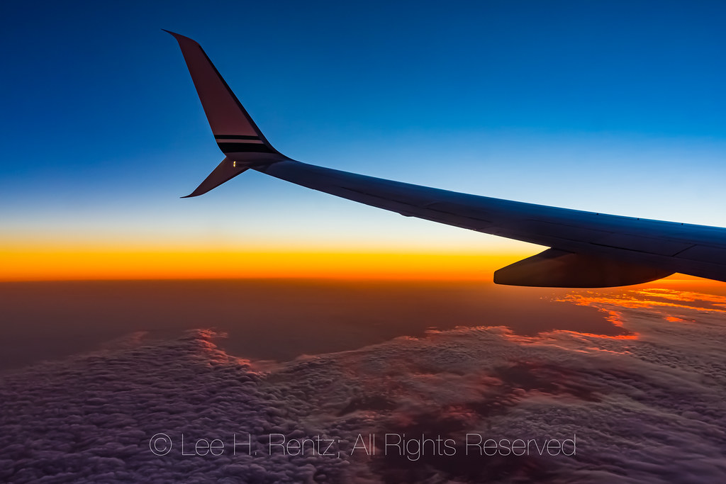 Sunset Flight from Chicago to Seattle December flight
