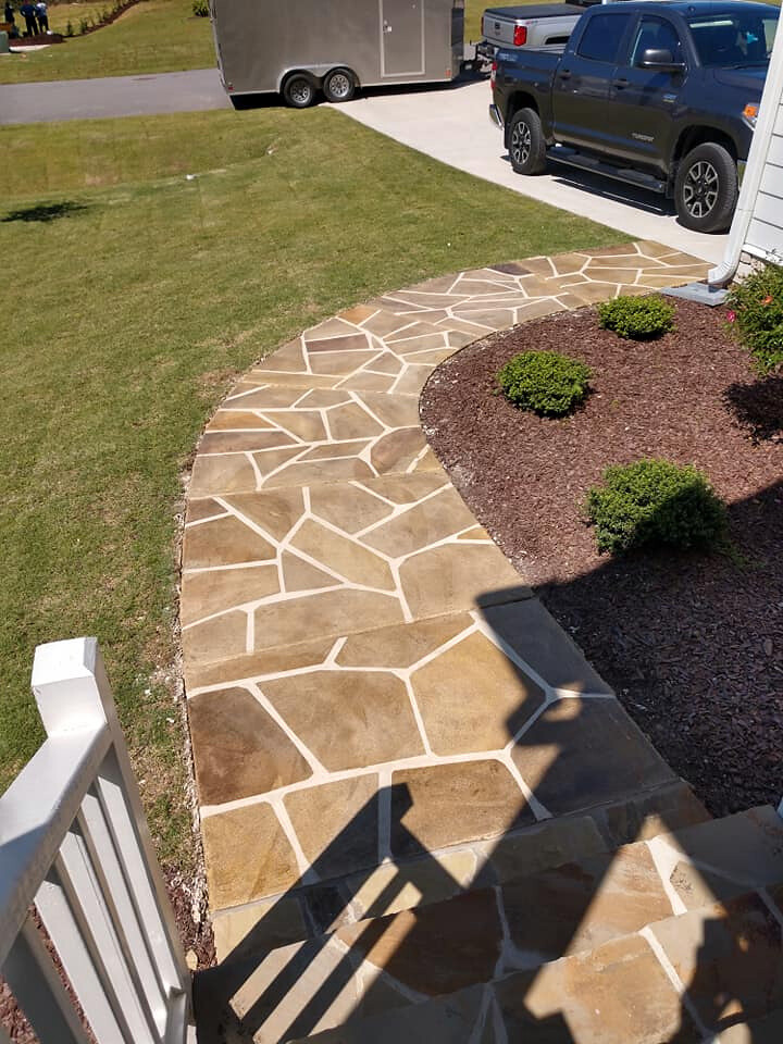 Grand Flagstone Sidewalk Custom Concrete Coatings Indian… Flickr