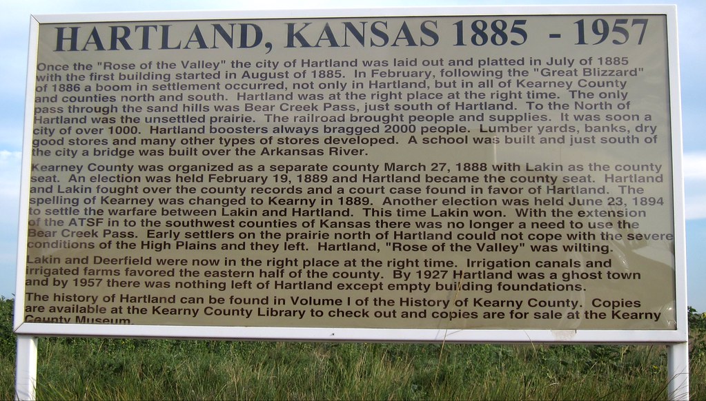 Hartland, Kansas Historic Marker Hartland, Colorado Flickr
