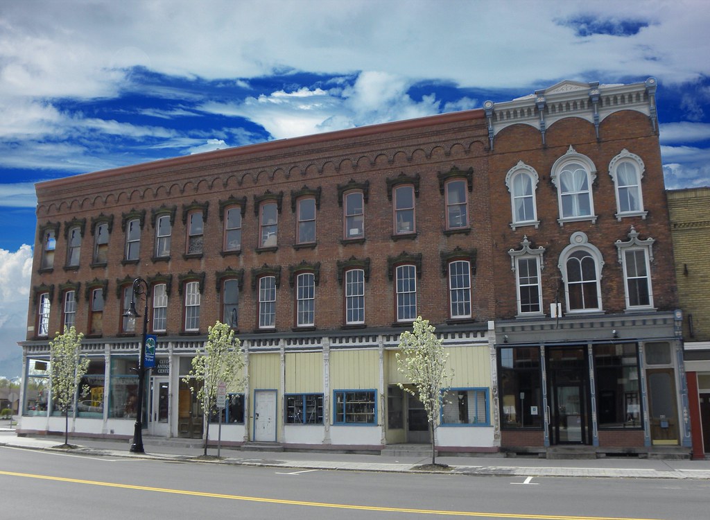 Clyde New York Wayne County Historic building facades Erie Canal town in the Finger Lakes
