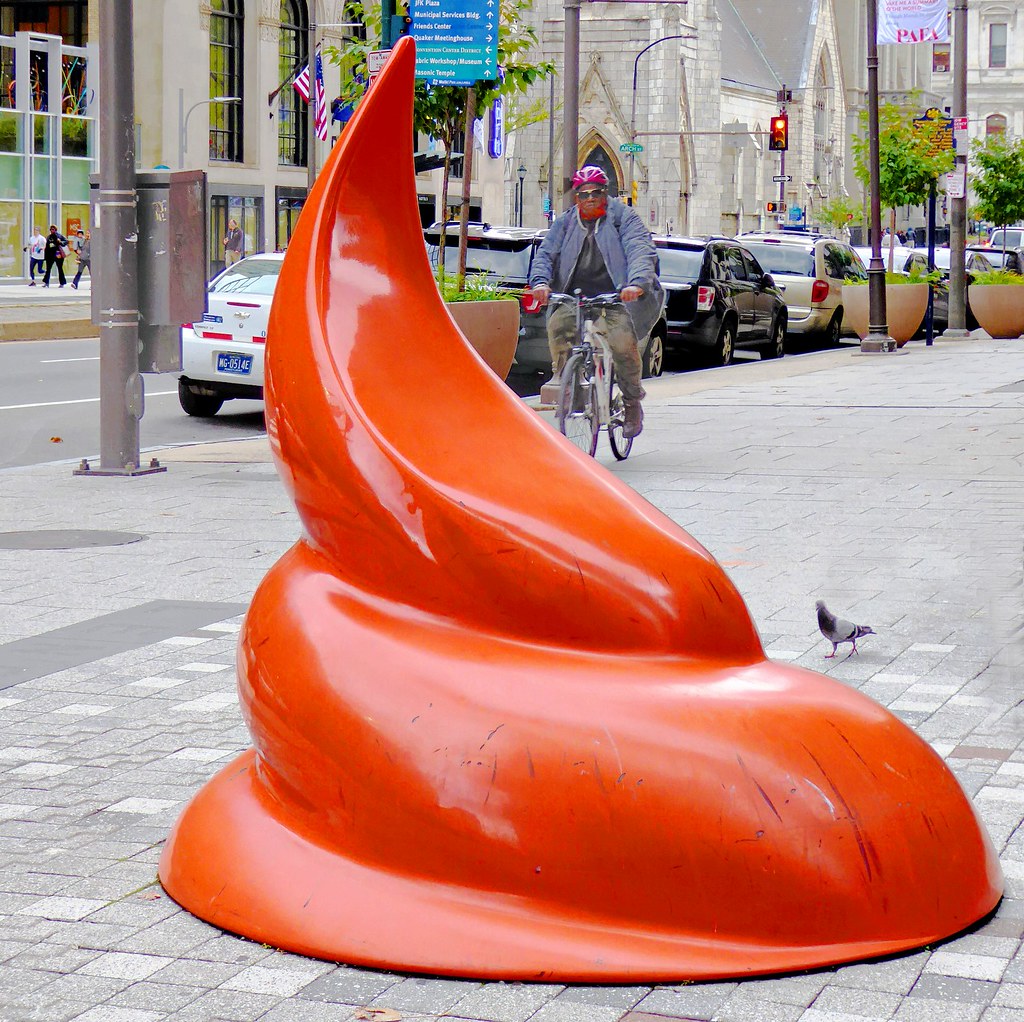 Claes Oldenburg's "blop", part of the Paint Torch sculpture located at