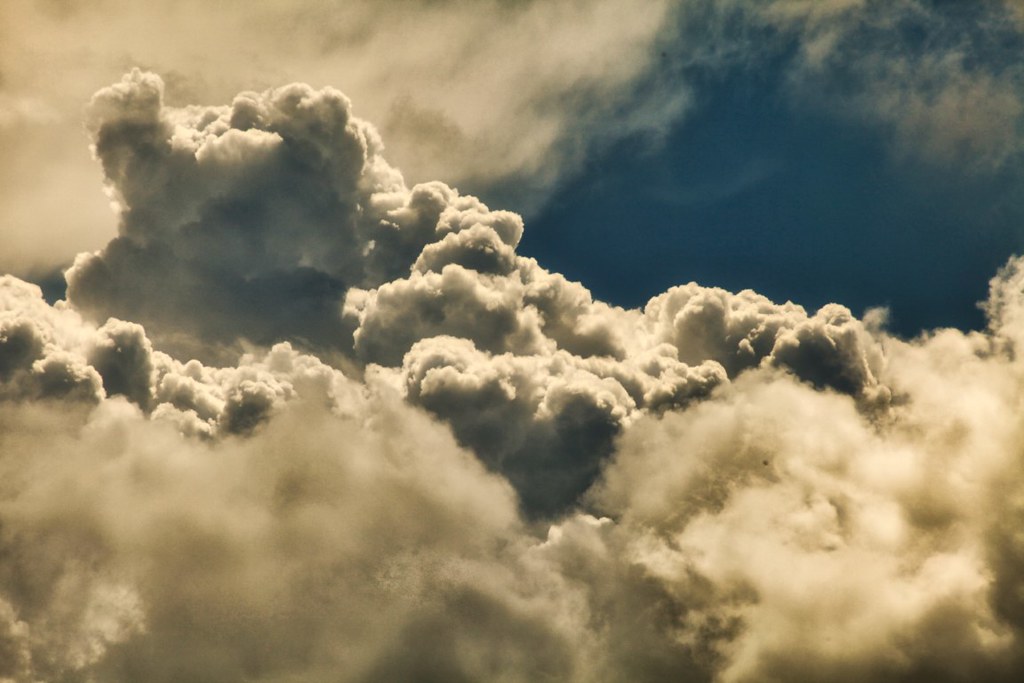 Through the clouds Some bumpy Cumulus, but clear on top. Keith