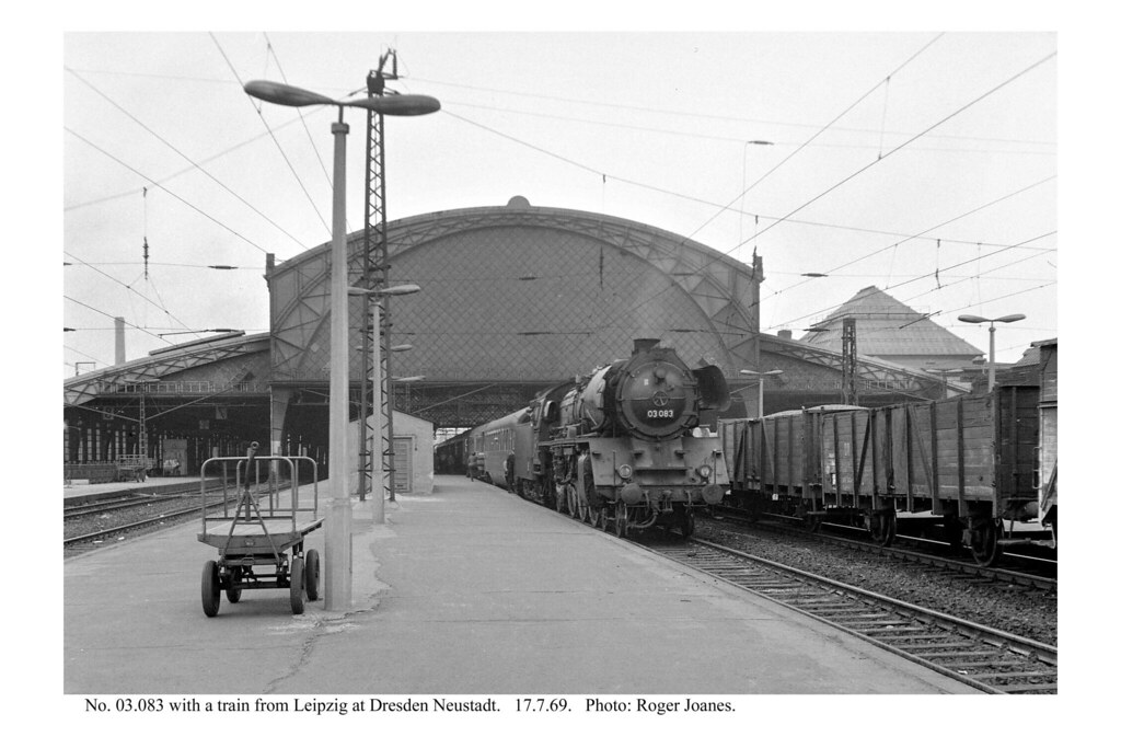 Dresden Neustadt. No. 03.083 & train from Leipzig. 17.7.69… Flickr