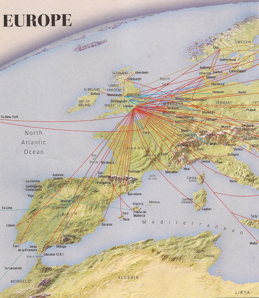 British Airways route map (Europe) circa late 2013 Flickr