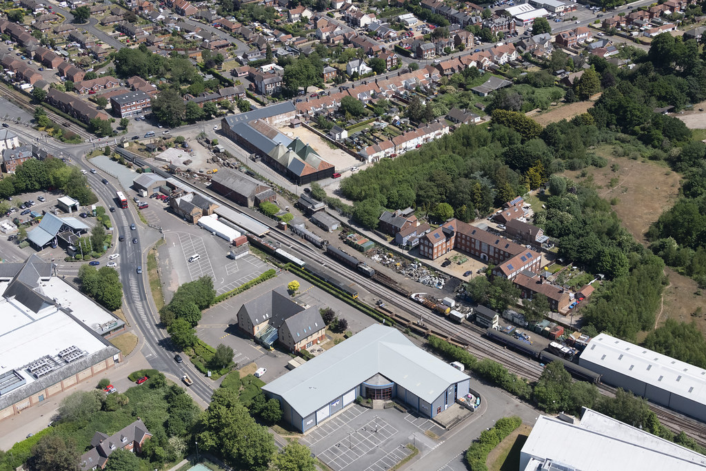 East Dereham Station aerial image Mid Norfolk Railway Flickr