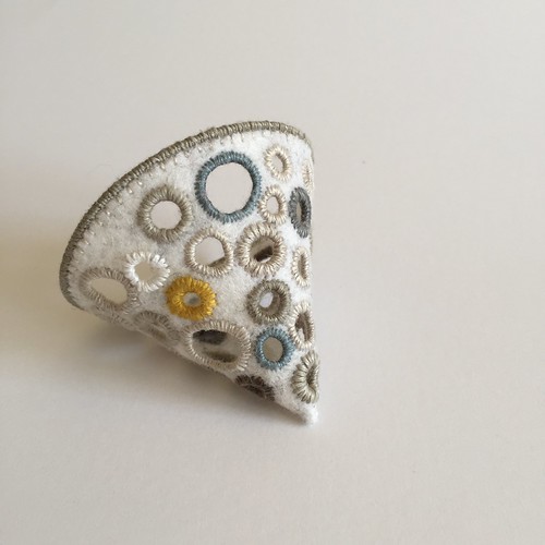 Embroidered felt form with many holes Embroidered felt, cu… Flickr