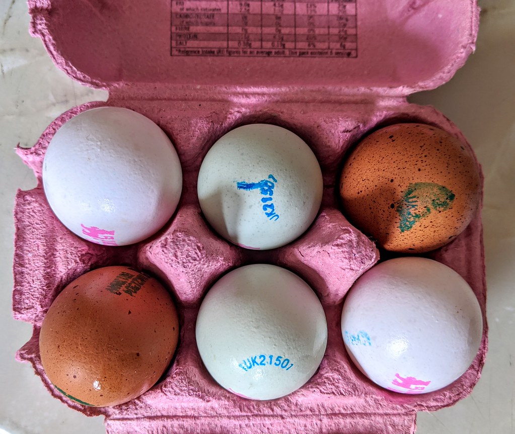 Posh eggs Three colours, all numbered and lion stamped. Tony