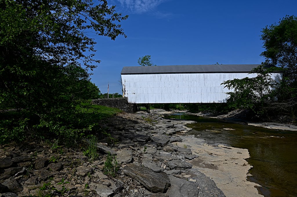 Walcott Covered Bridge Rock ledges line Locust Creek which… Flickr