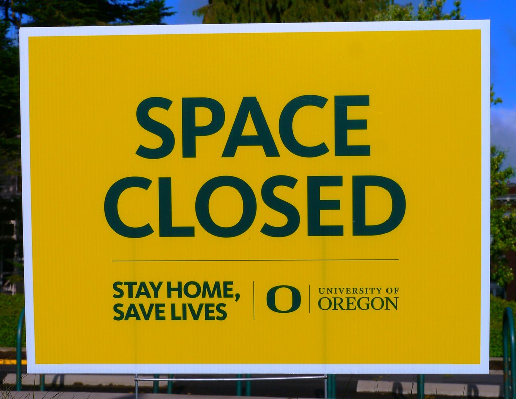 Space Closed yard sign on the University of Oregon campus Flickr