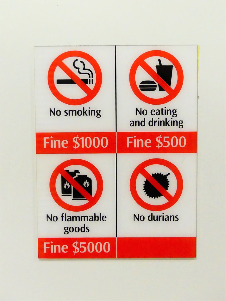 Singapore MRT signage "No smoking...no eating and drinkin… Flickr