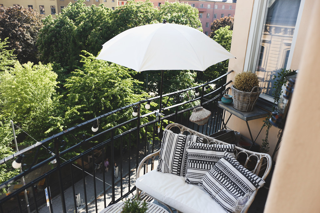 parasoll för balkong Ett Parasoll På Balkongen. | Sandra Beijer