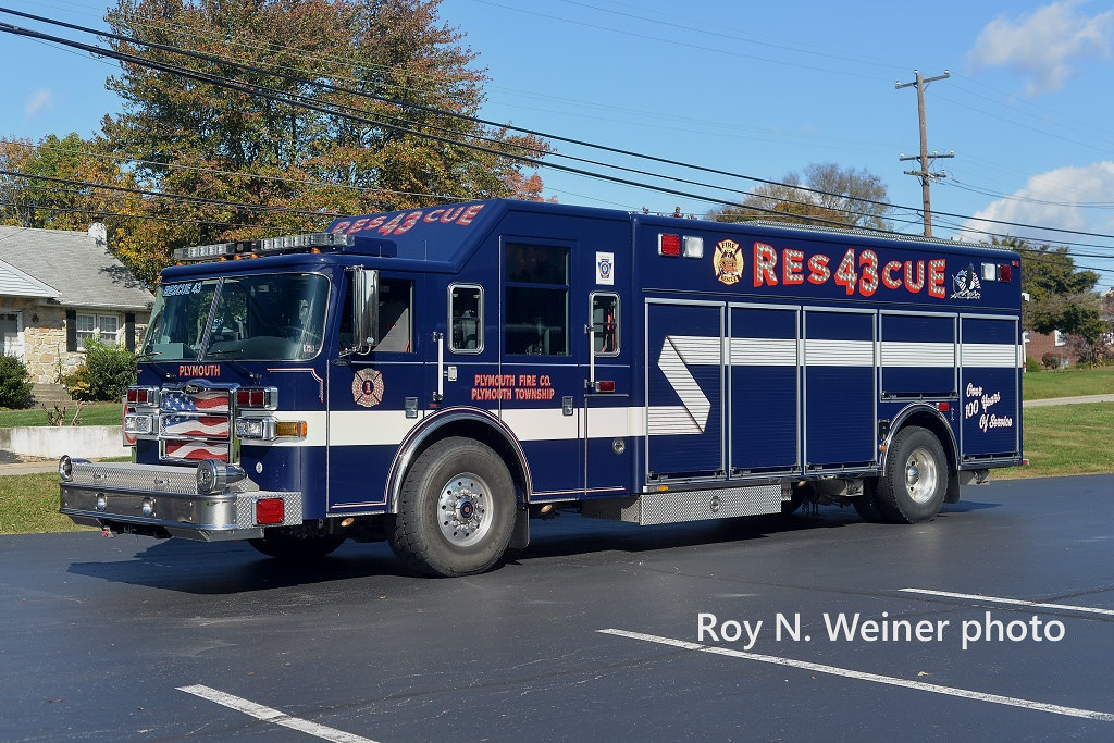 Plymouth Township, PA. Rescue 43 2007 Pierce "Dash". Roy N. Weiner