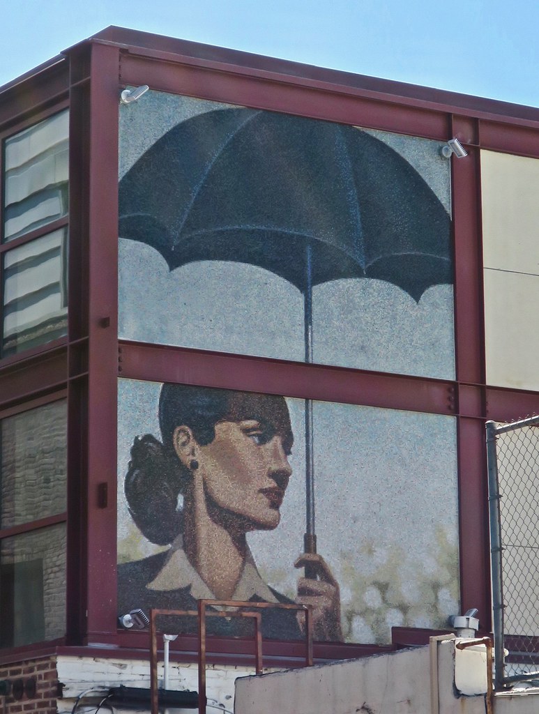 Woman with Umbrella, Pasadena, CA Street art on a building… Flickr