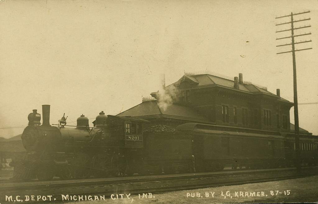Michigan Central Railroad Depot, circa 1910 Michigan City, Indiana