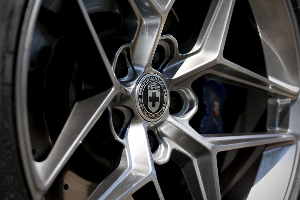 BMW M4 Installed with HRE FF11 in Liquid Metal lowered on Eibach