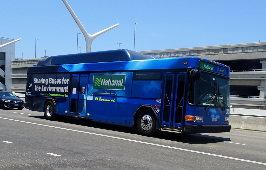 National Alamo Rental Car shuttle bus at LAX Airport Los… Flickr