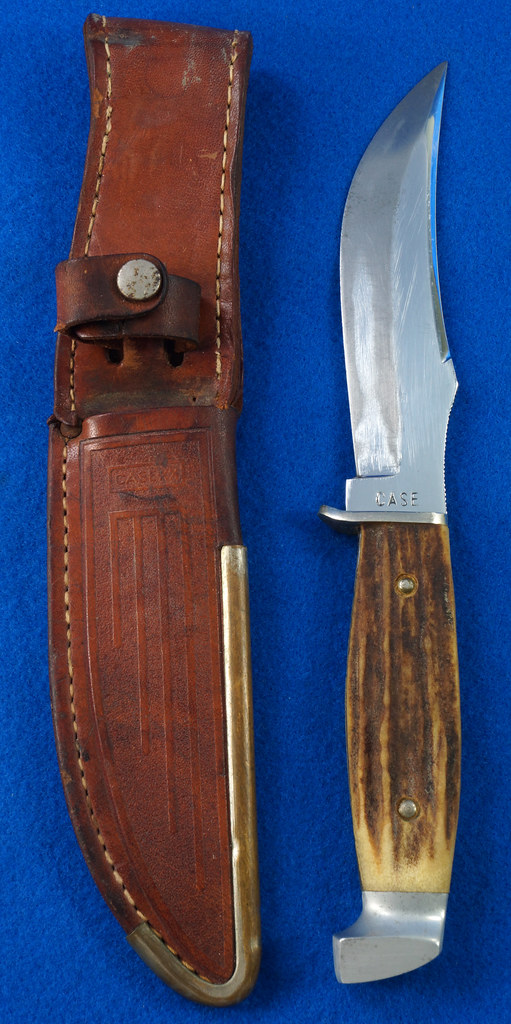 RD30609 Vintage CASE Hunting Knife Stag Handle in Leather … Flickr