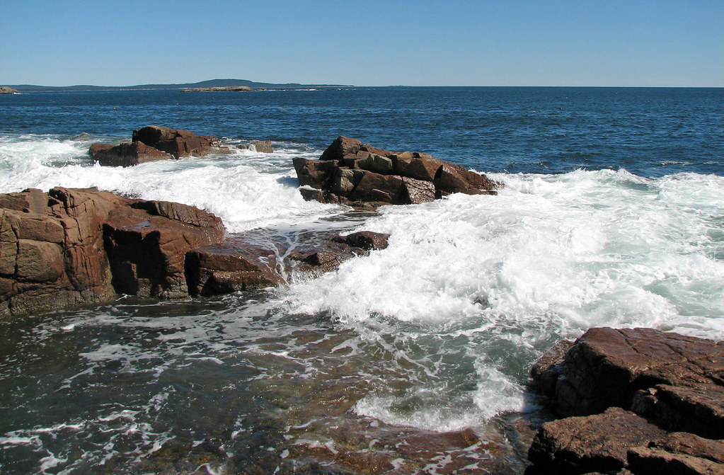Rocky shore & waves (next to Thunder Hole, Mt. Desert Island, Maine