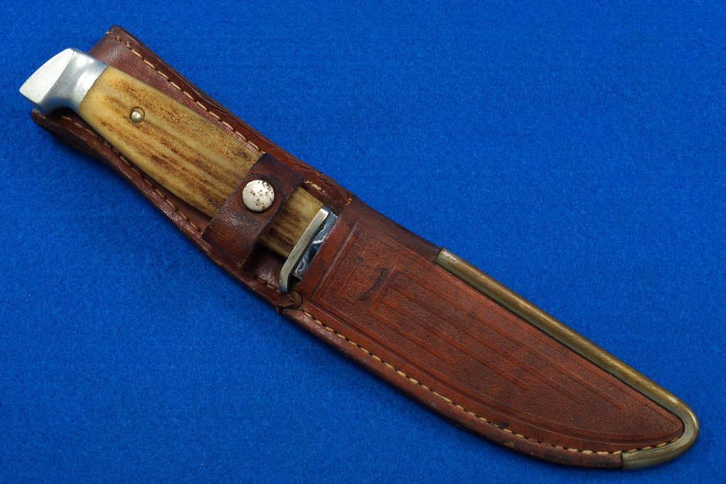 RD30609 Vintage CASE Hunting Knife Stag Handle in Leather … Flickr