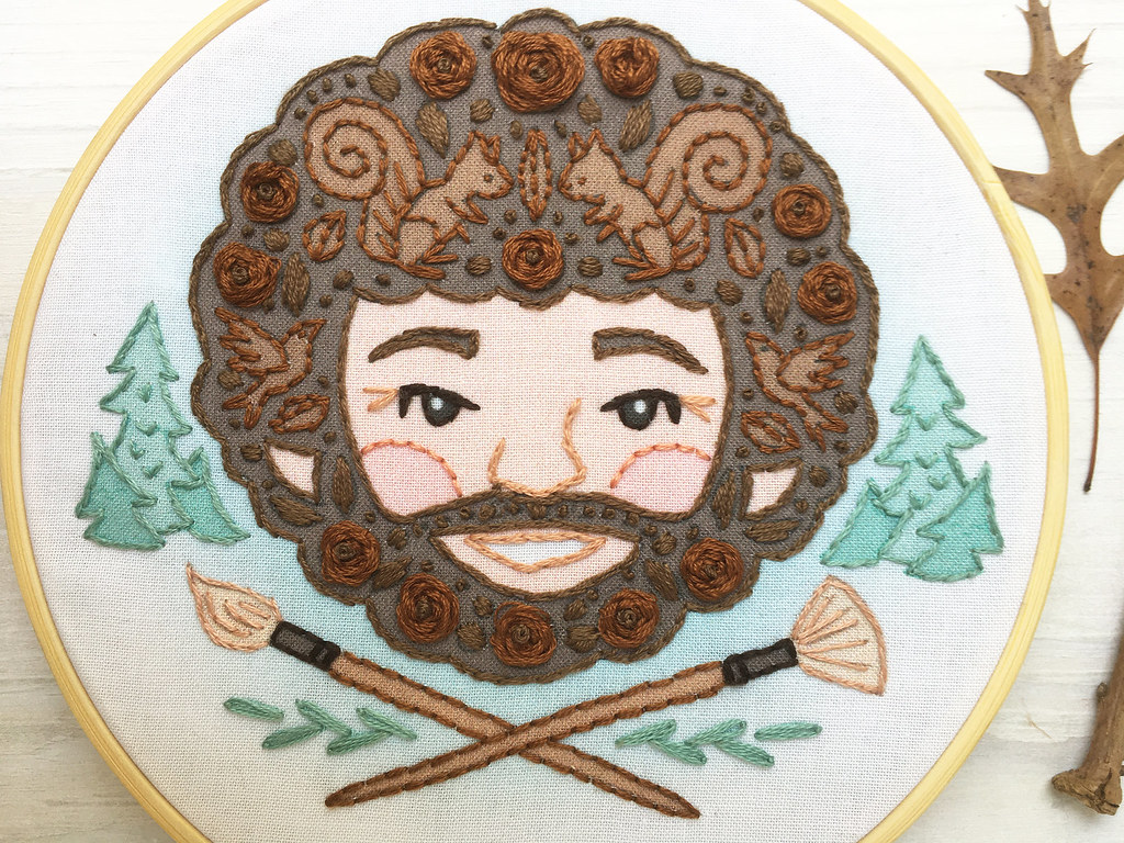 Bob Ross embroidery sampler Aimee Ray Flickr