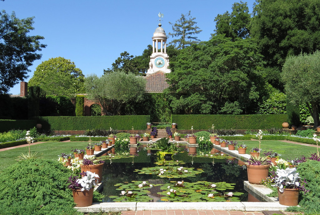 Sunken Garden and clock tower Filoli in town of Woodside, … Flickr