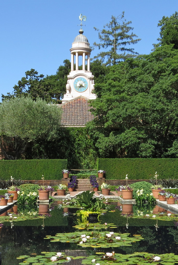 Sunken Garden and clock tower Filoli in town of Woodside, … Flickr