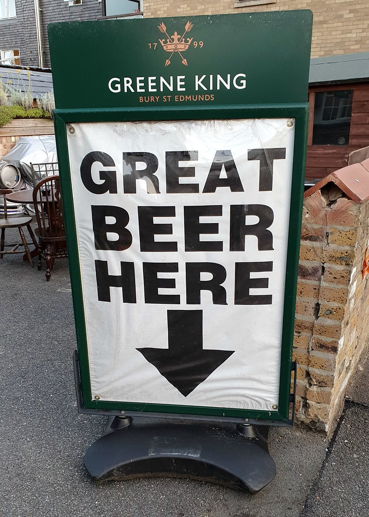 Great Beer Here Great beer here 'A' board sign outside the… Flickr