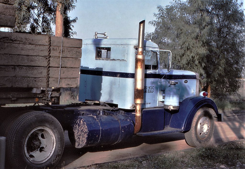 Old Needle Nose Peterbilt Delivering RR ties. Bob Anderson Flickr