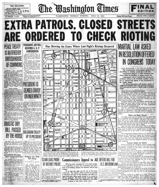 Washington Times maps riot hotspots 1919 a photo on Flickriver