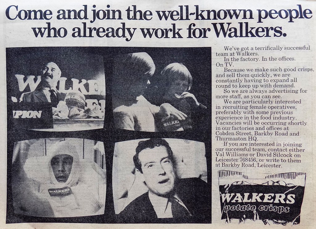 1974 JOB ADVERT WALKERS CRISPS OF LEICESTER Jonathan Flickr