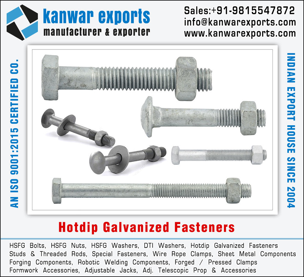 Hotdip Galvanized Fasteners manufacturers exporters in India Ludhiana