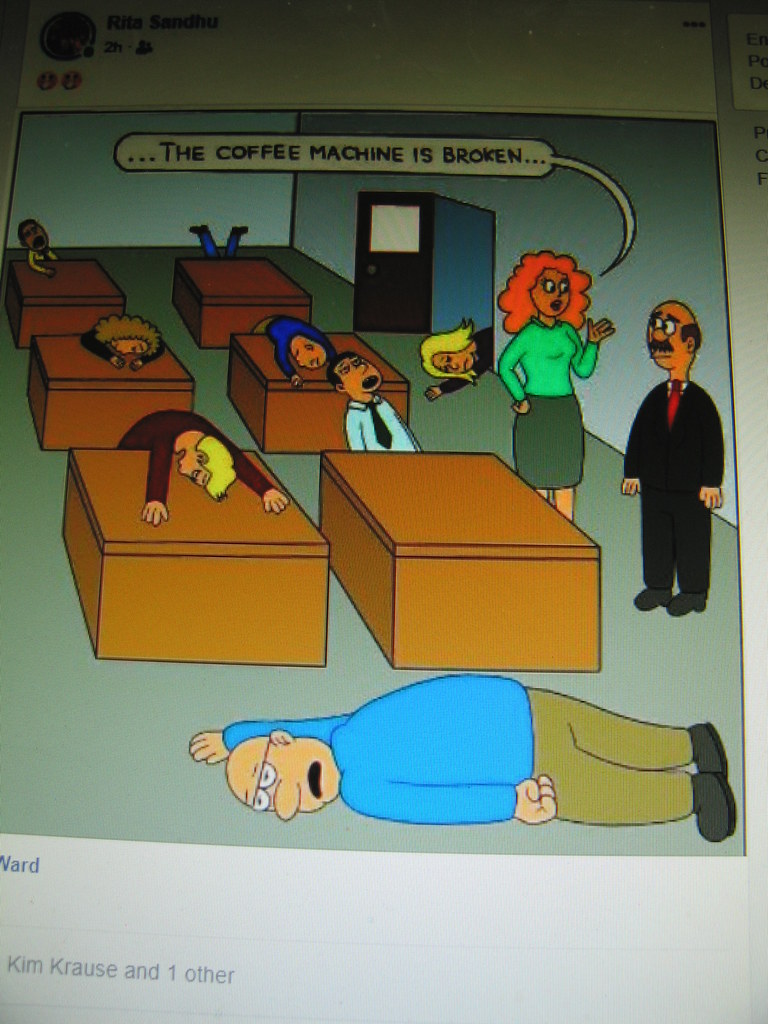 The coffee machine cartoon The coffee machine is broken Ki… Flickr