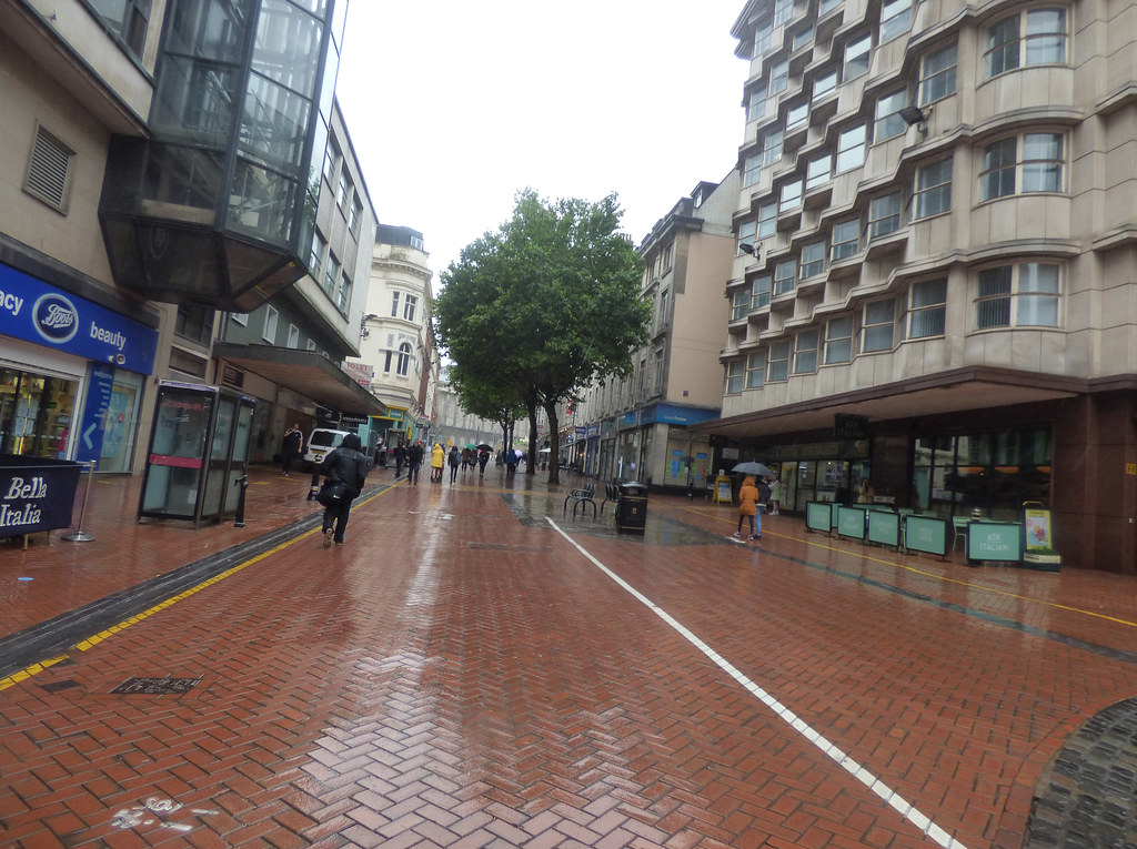 Non stop rain on New Street in Birmingham Non stop rain on… Flickr