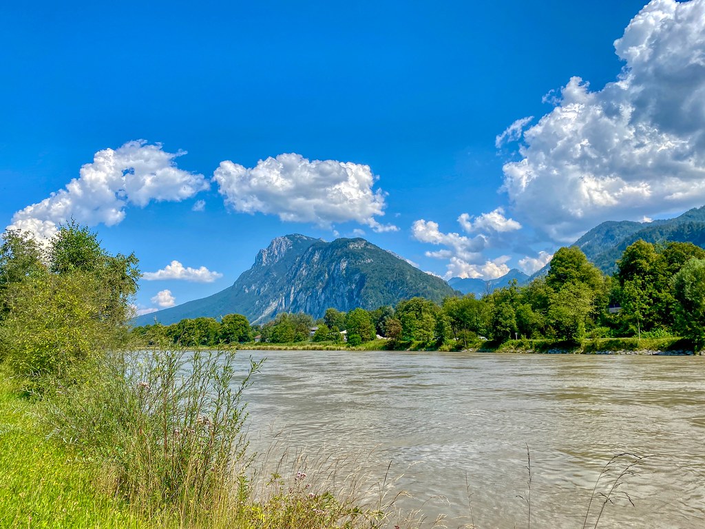 River Inn with Zahmer Kaiser mountain range in Tyrol, Aust… Flickr