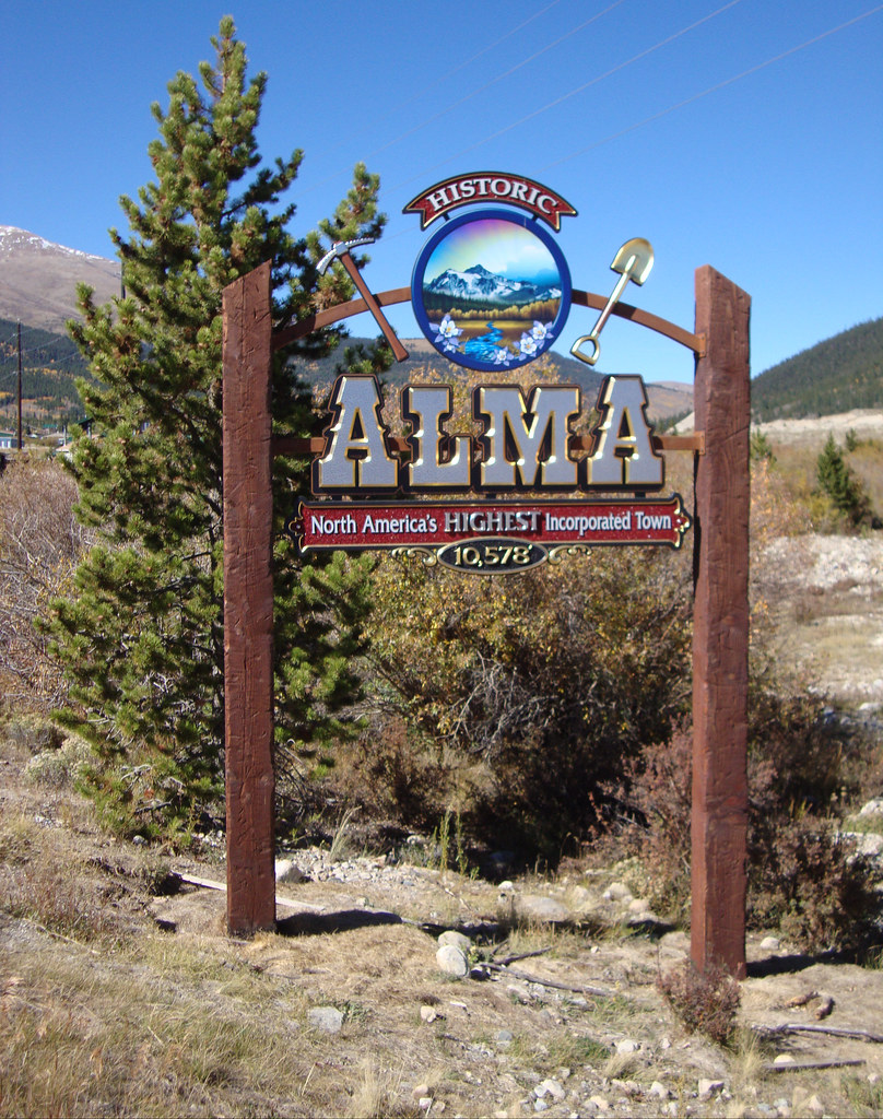 to Alma Sign (Alma, Colorado) Alma is the most ele… Flickr