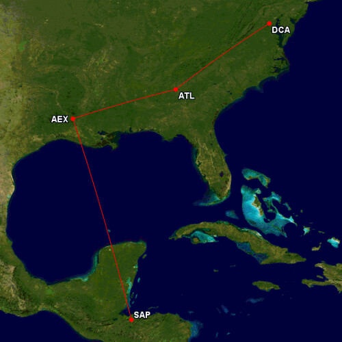 REPORT SAP AEX ATL DCA iAero Airways Charters / Delta