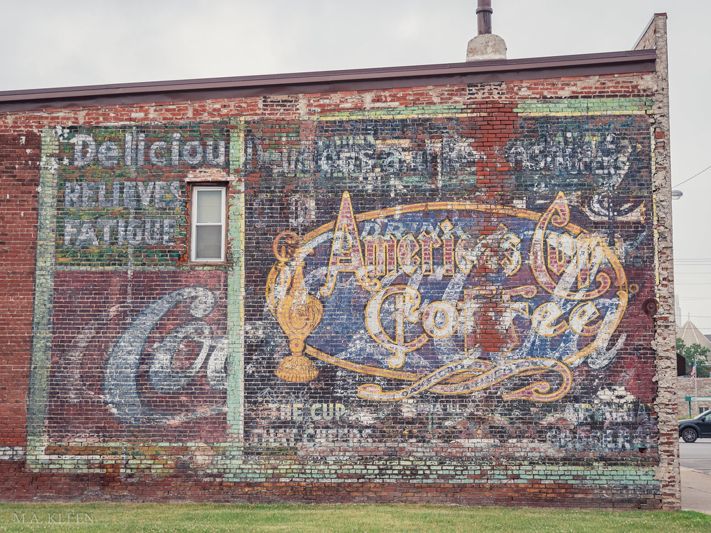 America's Cup Coffee Ghost sign for America's Cup Coffee