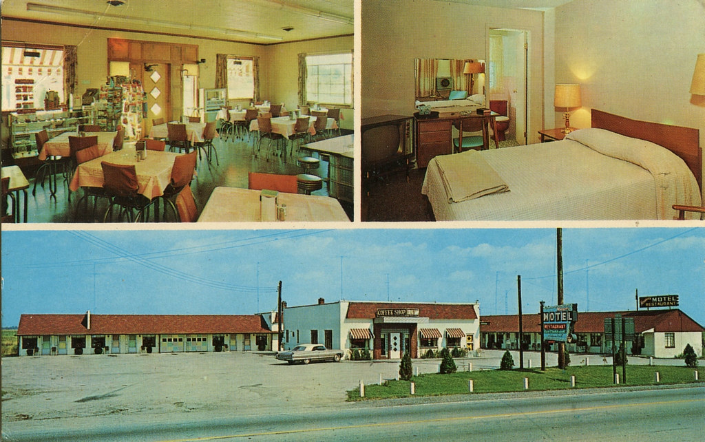 Hoover's Motel and Restaurant, circa 1965 Westville, Indiana a