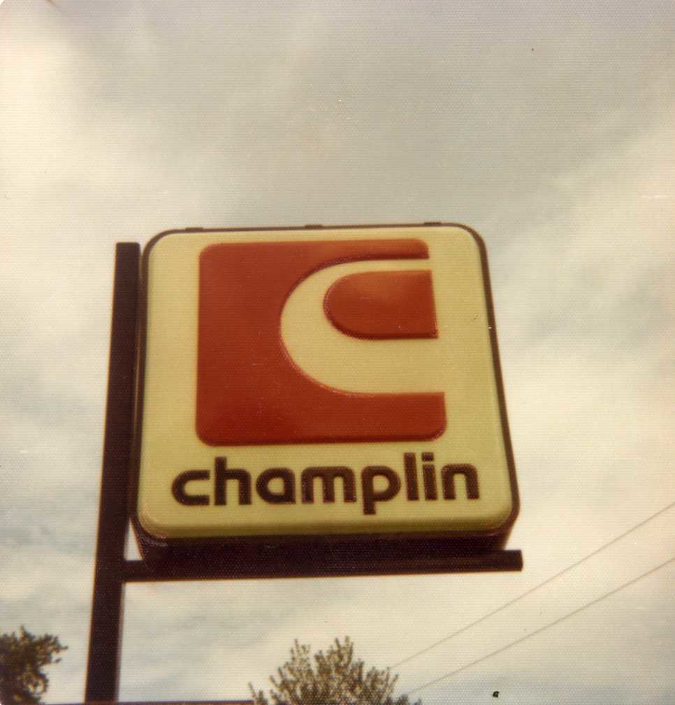 Champlin gas station sign, 1970s Taken by me, Summer '74, … Flickr