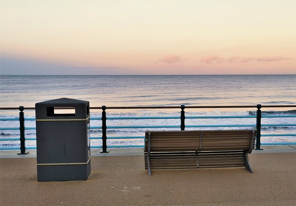 Seaview Bench Whitley Bay Promenade at Dusk Mark Gillingham Flickr