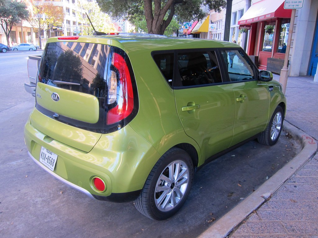 My Rental Car In Austin A green Kia Soul, parked on Congre… Flickr