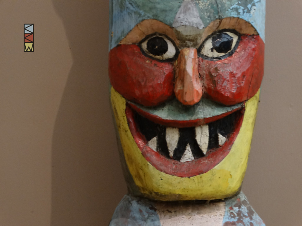 Detail of a Totem Pole at The W. Brown, Jr. Ojibwe Museum