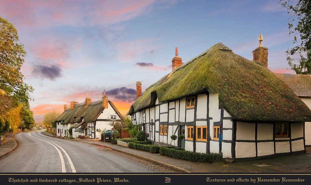 Thatched and timbered cottages, Salford Priors, Warks. Flickr