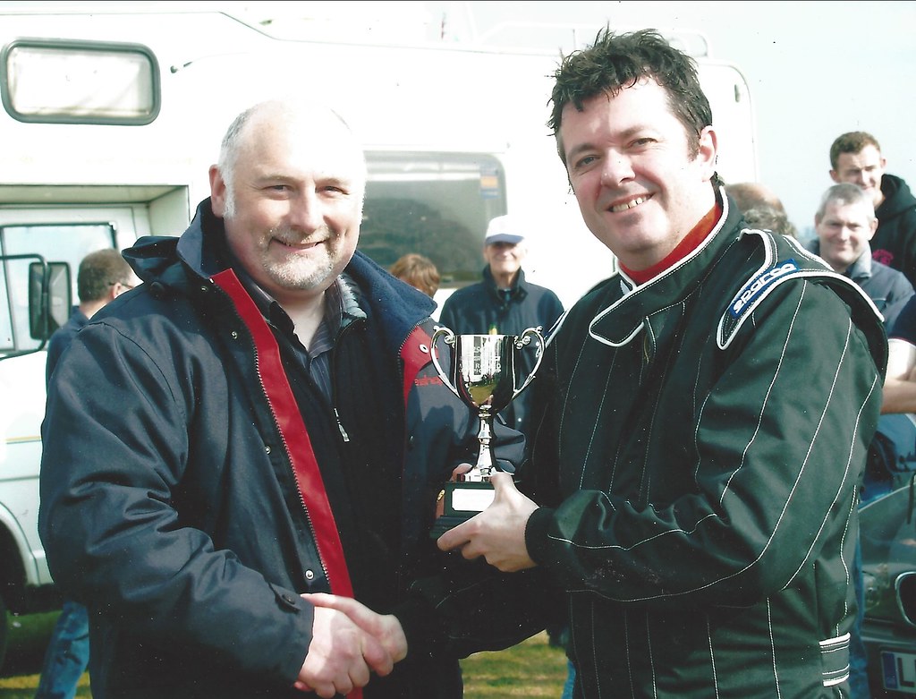 Peter Sloan receives trophy from Philip Clay Alfa Romeo Championship