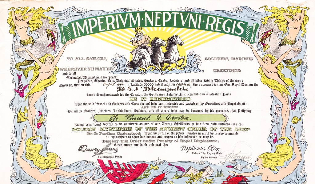 'KIng Neptune' certificate A traditional 'King Neptune' ce… Flickr