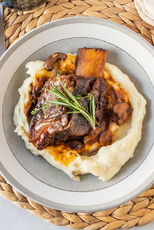 Wine Braised Short Ribs with Rustic Mashed Potatoes {glutenfree, grain