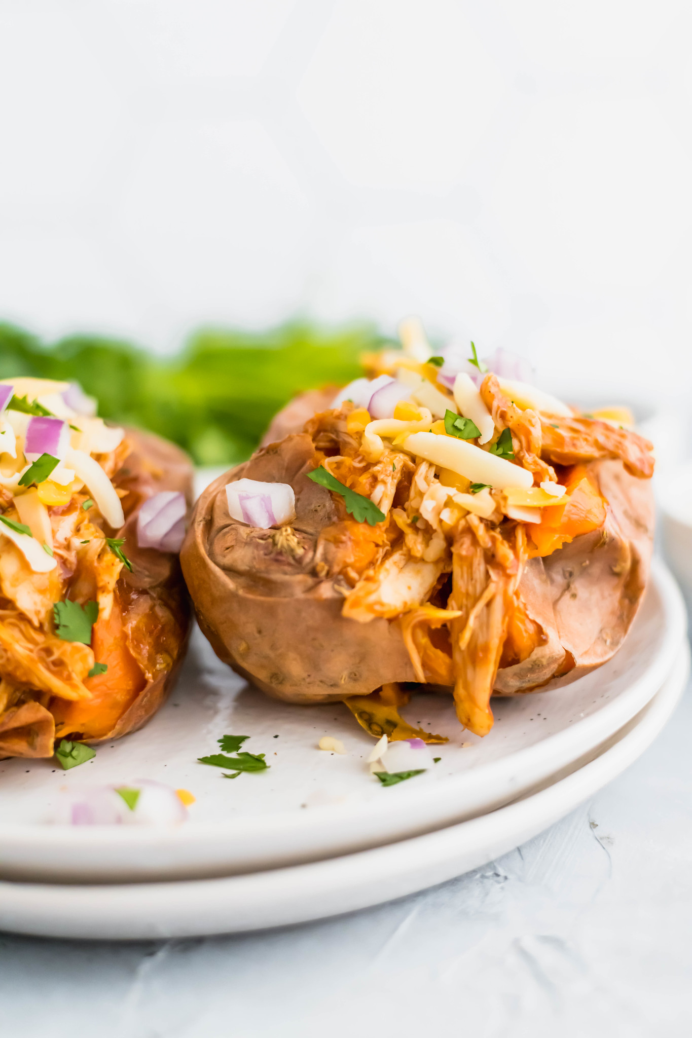 BBQ Chicken Stuffed Sweet Potatoes Meg's Everyday Indulgence