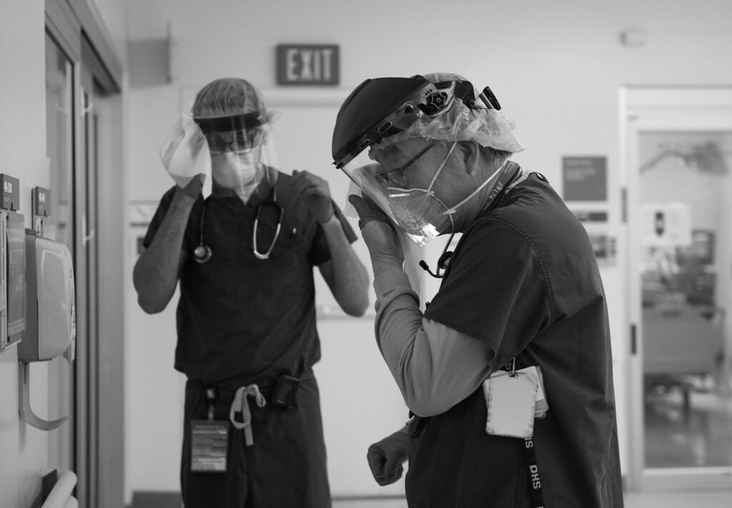 LAC+USC Medical Center Covid19 ICU Ward (Left to right) D… Flickr