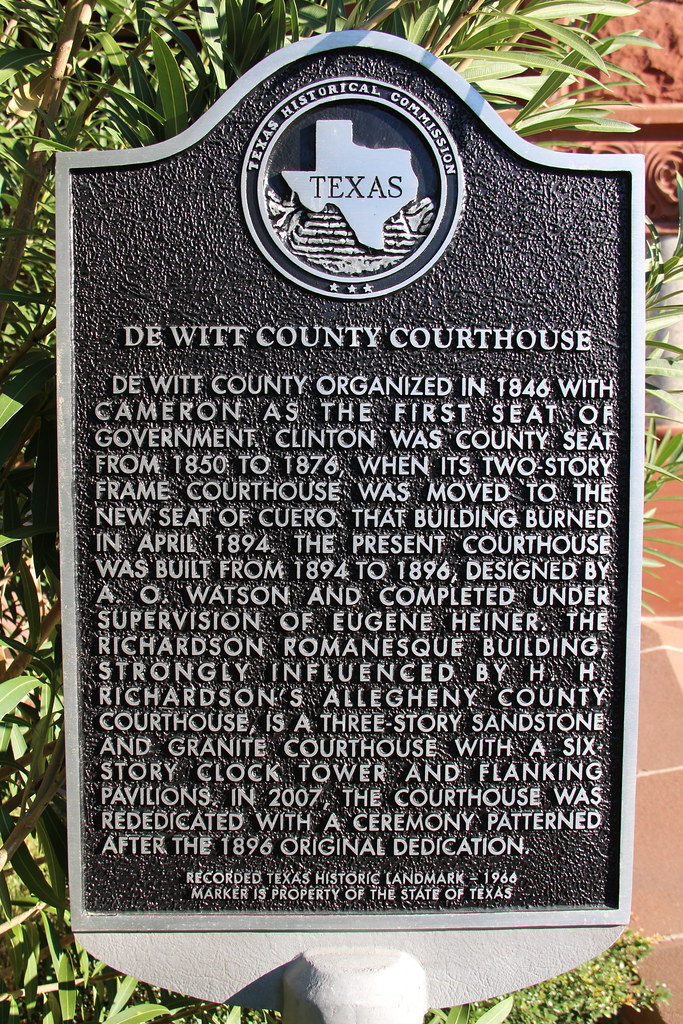 DeWitt County Courthouse (Cuero, Texas) Historical marker … Flickr