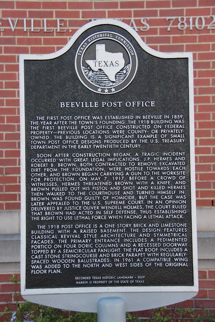 U.S. Post Office (Beeville, Texas) Historic marker for the… Flickr